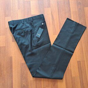 NEW Pal Zileri Men's Black Dress Flat Front Wool Pants Size 30-32